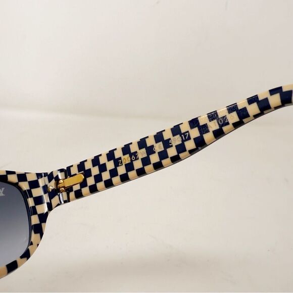 Louis Vuitton Checkered Mens Sunglasses LV Navy Gold Damier Azur Polarized - Picture 6 of 10